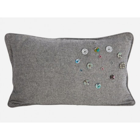 Housse de coussin avec boutons