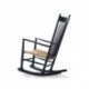 Rocking-chair J16 chêne verni noir raphia naturel