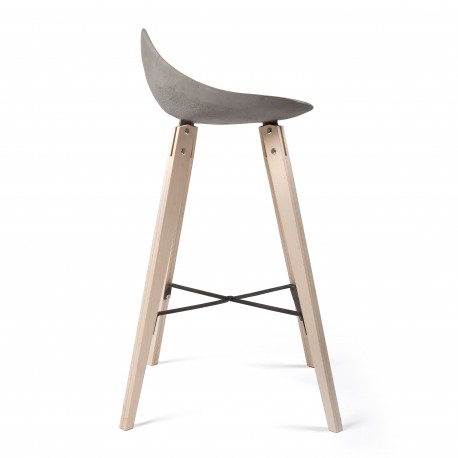 Tabouret de comptoir d'Hauteville pieds bois LYON BETON