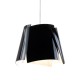 Suspension Leaf D36xH28 noire, câble blanc