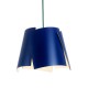 Suspension Leaf D36xH28 bleue, câble vert