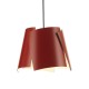 Suspension Leaf D36xH28 rouge, câble noir