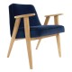 fauteuil 366+ tissu velours indigo