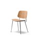 Chaise Søborg chêne huilé, pieds chromés
