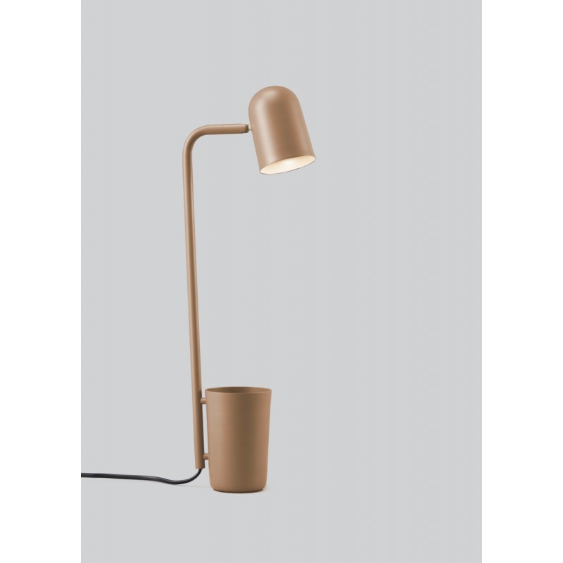 Lampe à poser Sdlogal Lampe de Chevet, Lampe Bureau LED Moderne, Abat-jour  en Tissu Beige, Lampe à poser pour Chambre Bureau Étude Salon Hotêl Café