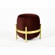 Pouf Vega, bague laiton, velours bordeaux