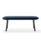 Banc Naïve 140 cm velours bleu frêne teinté noir