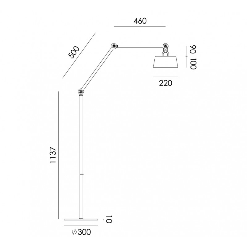 Grand lampadaire blanc design industriel Bolt, TONONE, Luminaires design  industriel