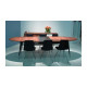 Table ovale extensible Point noyer