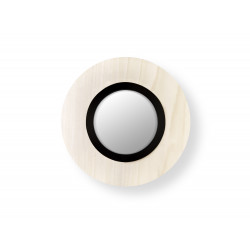 Applique ronde Lens noir mat/blanc ivoire