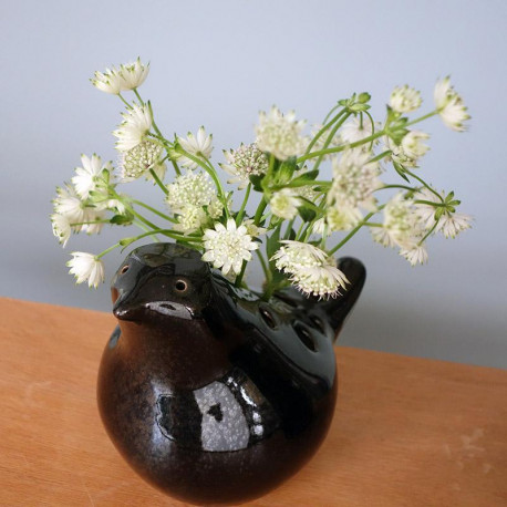 Vase l'oiseau en grès Tsé & Tsé associées