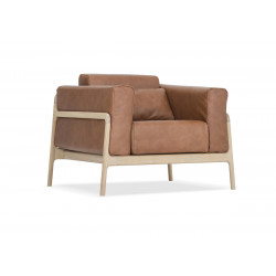 Fauteuil Fawn cuir Dakar whisky