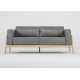 Canapé 2 places Fawn cuir Dakar Grey