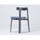 Chaise Nora chêne laqué gris foncé, tissu Main Line Flax Russel