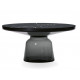 Table basse Bell gris quartz, cadre métal noir, plateau marbre noir