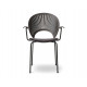 Fauteuil Trinidad chêne teinté gris, pieds Flint, tissu Harald