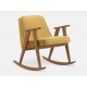 Rocking Chair 366 tissu velours brillant moutarde