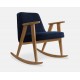 Rocking Chair 366 tissu velours indigo