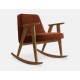 Rocking Chair 366 tissu velours rouge brique