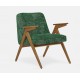 Fauteuil Bunny tissu Marble vert bouteille, chêne foncé 03