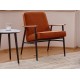 Fauteuil lounge Fox métal tissu Bouclé Sierra, frêne teinté chêne foncé 03