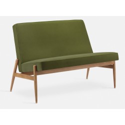 tissu Velours brillant olive, frêne teinté chêne foncé 03