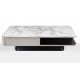 Table basse Lounge inox, marbre blanc