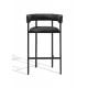 Fauteuil de bar Font cuir anthracite Dunes