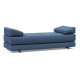 Canapé-lit Sigmund Tissu Bouclé bleu 537 pieds métal noir