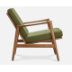 Fauteuil lounge Stefan tissu Bouclé olive chêne foncé