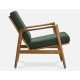 Fauteuil lounge Stefan tissu Bouclé vert bouteille chêne foncé