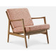 Fauteuil lounge Stefan tissu Braid Sierra chêne foncé