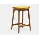 Tabouret de bar S 200-190 Basic velours brillant moutarde frêne 03