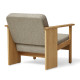 Fauteuil lounge Block chêne naturel, tissu Kvadrat Hallingdal 0227