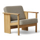 Fauteuil lounge Block chêne naturel, tissu Kvadrat Hallingdal 0227