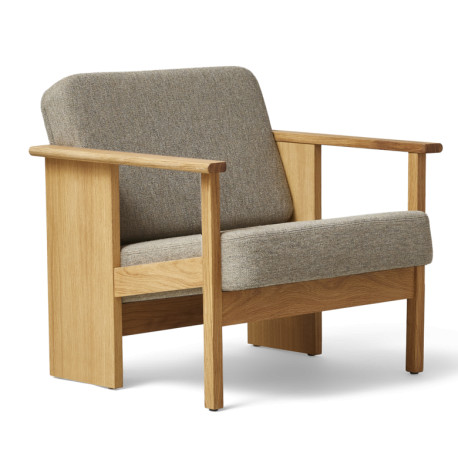 Fauteuil lounge Block chêne naturel, tissu Kvadrat Hallingdal 0227