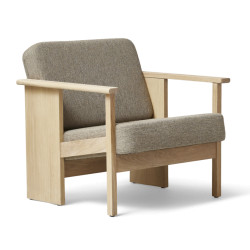 Fauteuil lounge Block chêne huilé blanchi, tissu Kvadrat Hallingdal 0227