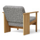 Fauteuil lounge Block chêne naturel, tissu Kvadrat Zero 0004