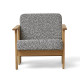 Fauteuil lounge Block chêne naturel, tissu Kvadrat Zero 0004