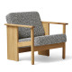 Fauteuil lounge Block chêne naturel, tissu Kvadrat Zero 0004