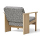 Fauteuil lounge Block chêne huilé blanchi, tissu Kvadrat Zero 0004