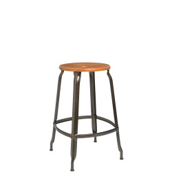 Tabouret haut bois et métal 60 NICOLLE