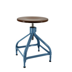 Tabouret bois et métal réglable Dactylo 45-60 NICOLLE