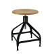 Tabouret bois et métal réglable Dactylo 45-60 NICOLLE