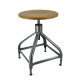 Tabouret bois et métal réglable Dactylo 45-60 NICOLLE