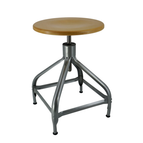 Tabouret bois et métal réglable Dactylo 45-60 NICOLLE