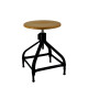 Tabouret bois et métal réglable Dactylo 45-60 NICOLLE