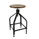 Tabouret bois et métal réglable Dessinateur 65/80 NICOLLE