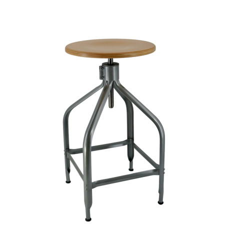 Tabouret bois et métal réglable Dessinateur 65/80 NICOLLE
