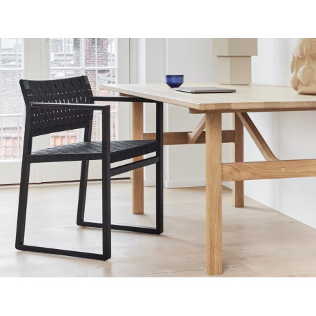 Fauteuil BM62 avec sangles de lin Borge Mogensen FREDERICIA